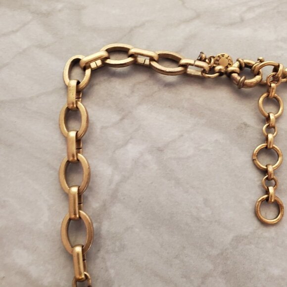 ✨ J.Crew Large Jumbo Rhinestone Crystals Pink Taupe Statement Necklace ✨ - Picture 2 of 16